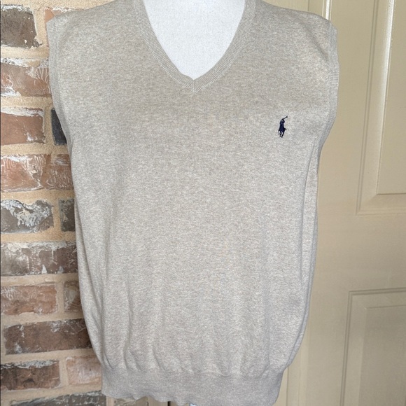 Polo Ralph Lauren Other - Polo Ralph Lauren Pima Cotton V-Neck Sweater Vest in Oatmeal Tan